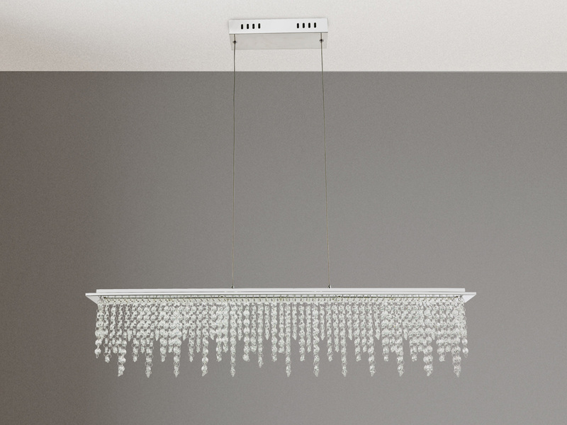 LED Kristall Pendelleuchte SCALA dimmbar mit Fernbedienung, Breite 90cm