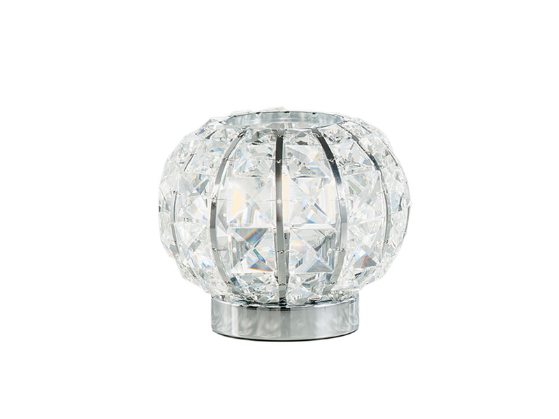 Kugel Tischleuchte CONCERT Chrom mit Glas Kristallen, Ø 16cm