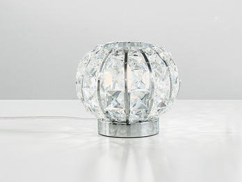 Kugel Tischleuchte CONCERT Chrom mit Glas Kristallen, Ø 16cm