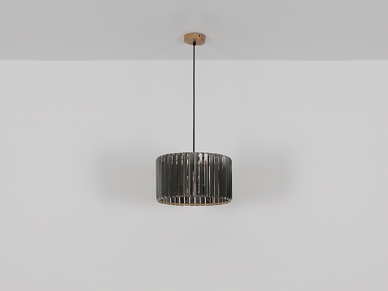 Moderne Pendelleuchte RUN einflammig mit Rauchglas Kristall Ø 35cm