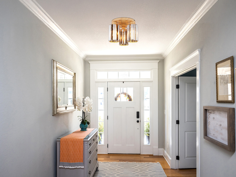 Moderne Deckenleuchte RUN 3-flammig mit Rauchglas Kristall Ø 35cm