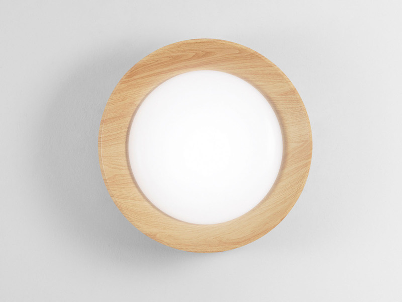 LED Deckenleuchte ARKA Weiß mit Holzoptik & 3 Lichtfarben, Ø 40cm