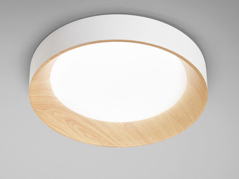 LED Deckenleuchte ARKA Weiß mit Holzoptik & 3 Lichtfarben, Ø 50cm