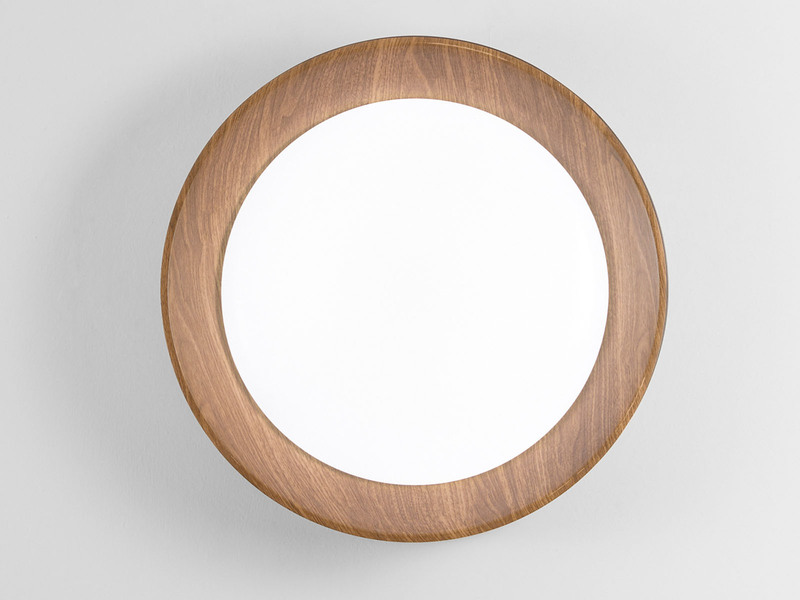 LED Deckenleuchte ARKA Schwarz mit Holzoptik, Ø 50cm