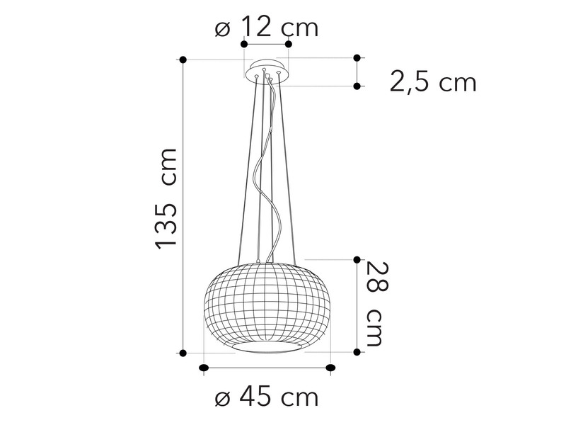 LED Kugel Hängelampe dimmbar, Chrom mit Glas Kristallen, Ø 45cm