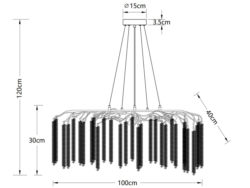 Moderner LED Kronleuchter Silber Chrom mit Glas Kristall, Breite 100cm