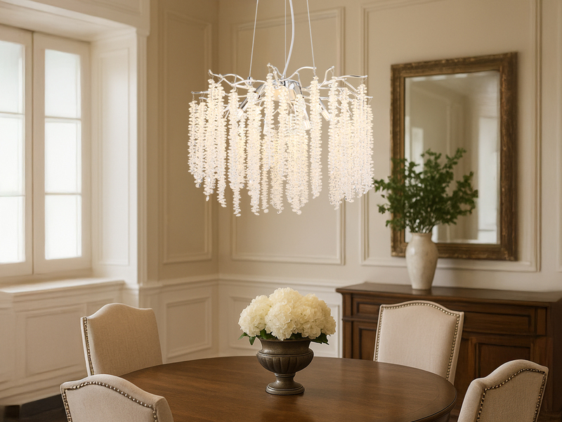 Moderner LED Kronleuchter Silber Chrom mit Glas Kristall Ø 50cm