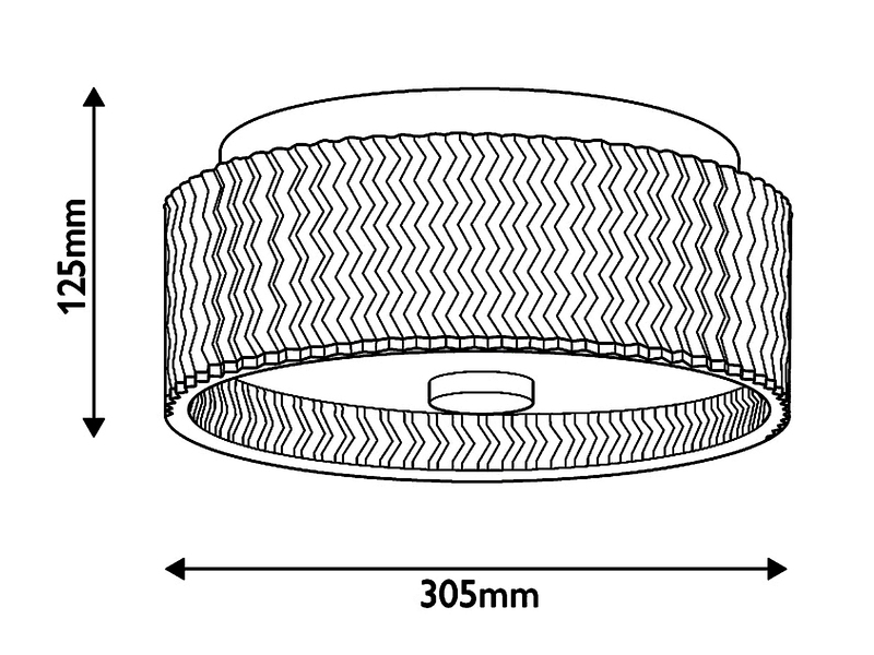 Retro LED Deckenleuchte Silber Chrom mit Chevron Glas Lampenschirm Ø 30,5cm