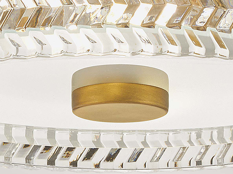 Retro LED Deckenleuchte Messing mit Chevron Glas Lampenschirm Ø 30,5cm