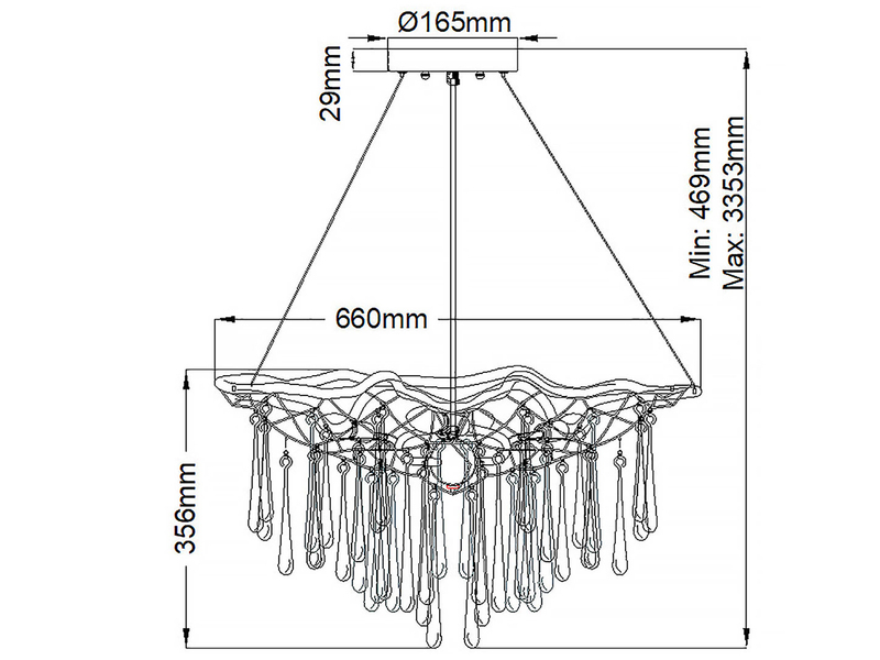 Ausgefallene LED Pendelleuchte Gold matt mit Glas Behang Ø 66cm