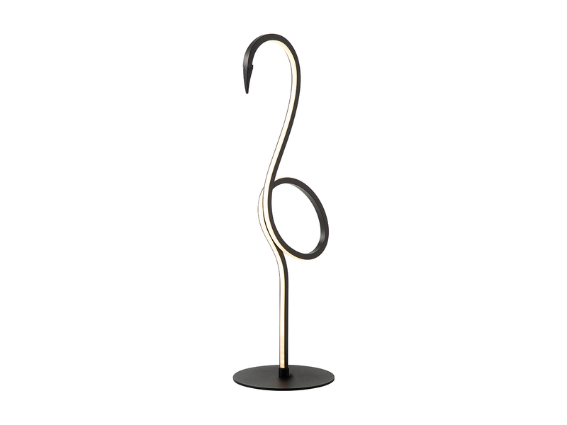 Moderne LED Deko Tischlampe FLAMINGO Schwarz, Höhe 50cm
