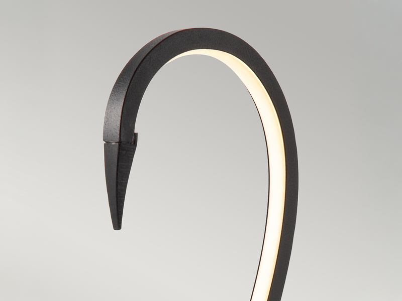 Moderne LED Deko Tischlampe FLAMINGO Schwarz, Höhe 50cm