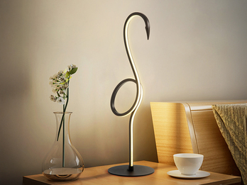 Moderne LED Deko Tischlampe FLAMINGO Schwarz, Höhe 50cm