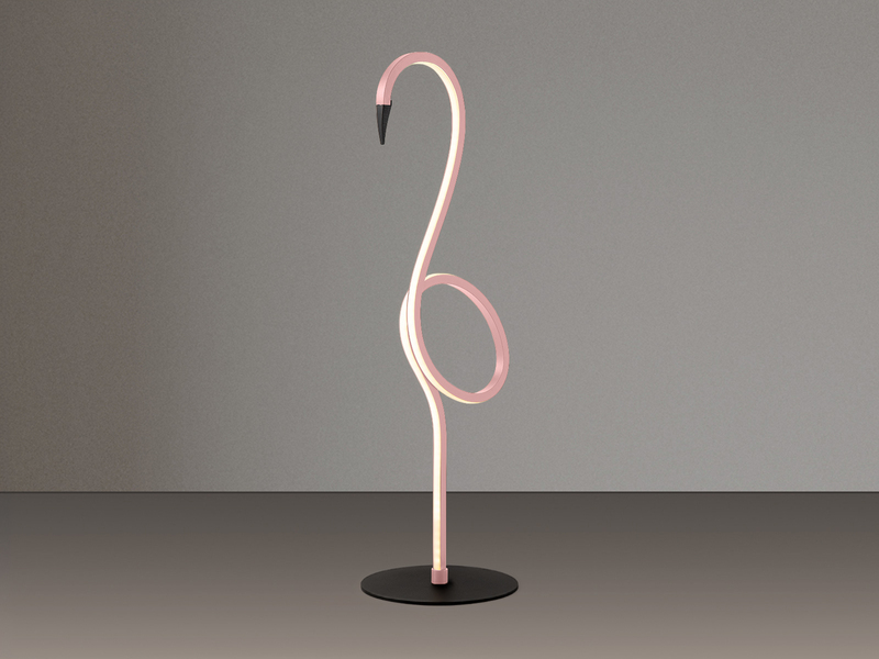 Moderne LED Deko Tischlampe FLAMINGO Pink, Höhe 50cm