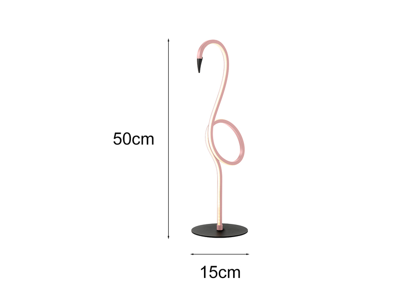 Moderne LED Deko Tischlampe FLAMINGO Pink, Höhe 50cm