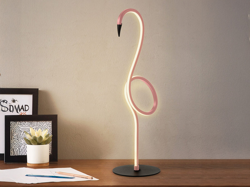 Moderne LED Deko Tischlampe FLAMINGO Pink, Höhe 50cm