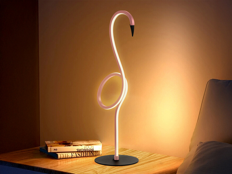 Moderne LED Deko Tischlampe FLAMINGO Pink, Höhe 50cm