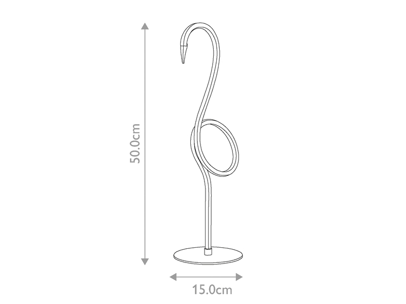 Moderne LED Deko Tischlampe FLAMINGO Pink, Höhe 50cm