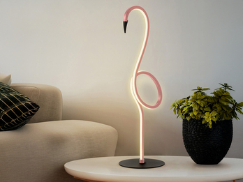 Moderne LED Deko Tischlampe FLAMINGO Pink, Höhe 50cm