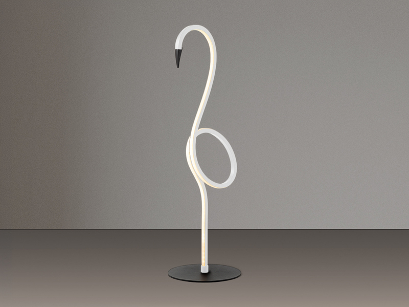 Moderne LED Deko Tischlampe FLAMINGO Weiß, Höhe 50cm