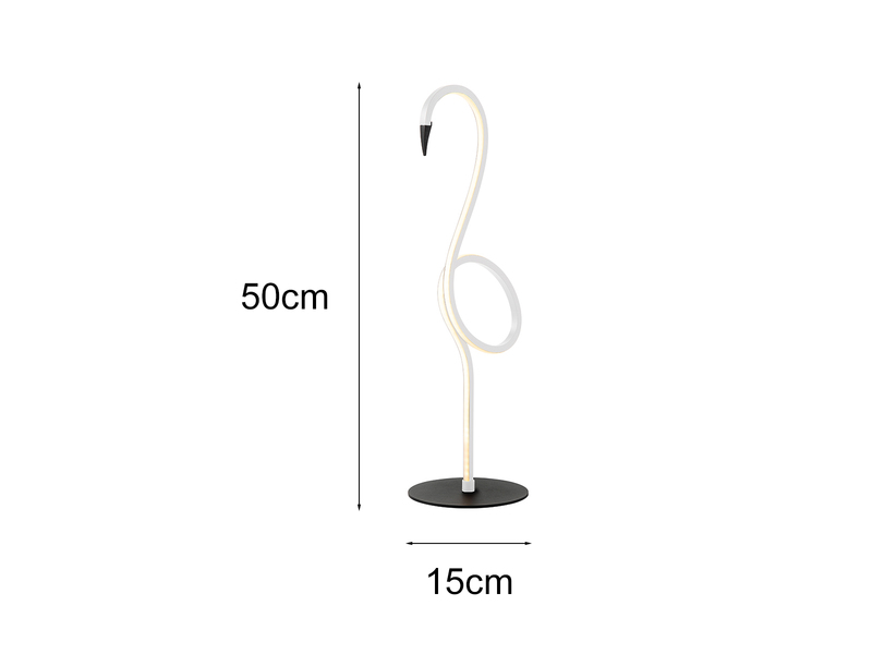Moderne LED Deko Tischlampe FLAMINGO Weiß, Höhe 50cm