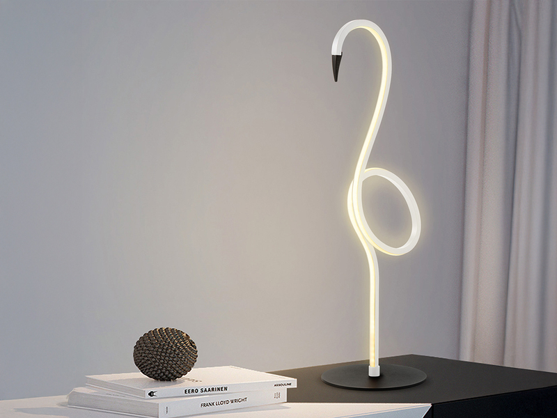 Moderne LED Deko Tischlampe FLAMINGO Weiß, Höhe 50cm
