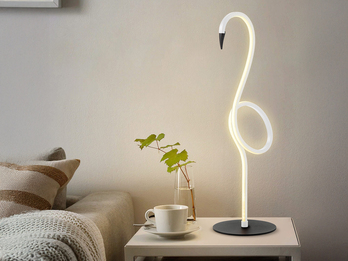 Moderne LED Deko Tischlampe FLAMINGO Weiß, Höhe 50cm