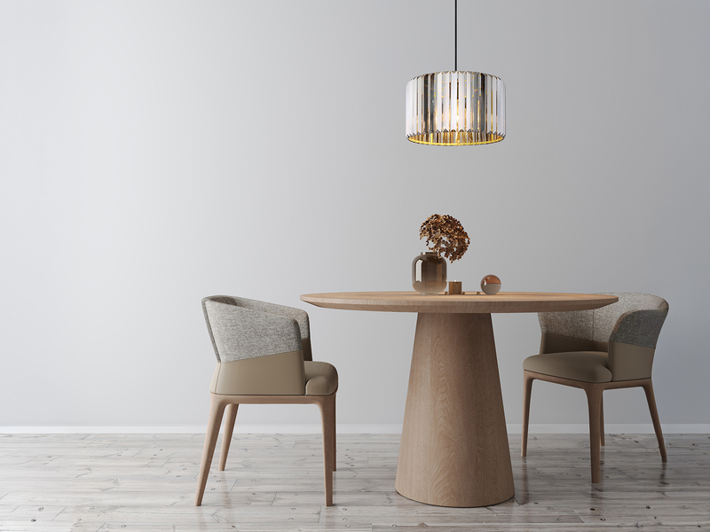 Moderne LED Pendelleuchte einflammig mit Rauchglas Kristall Ø 35cm