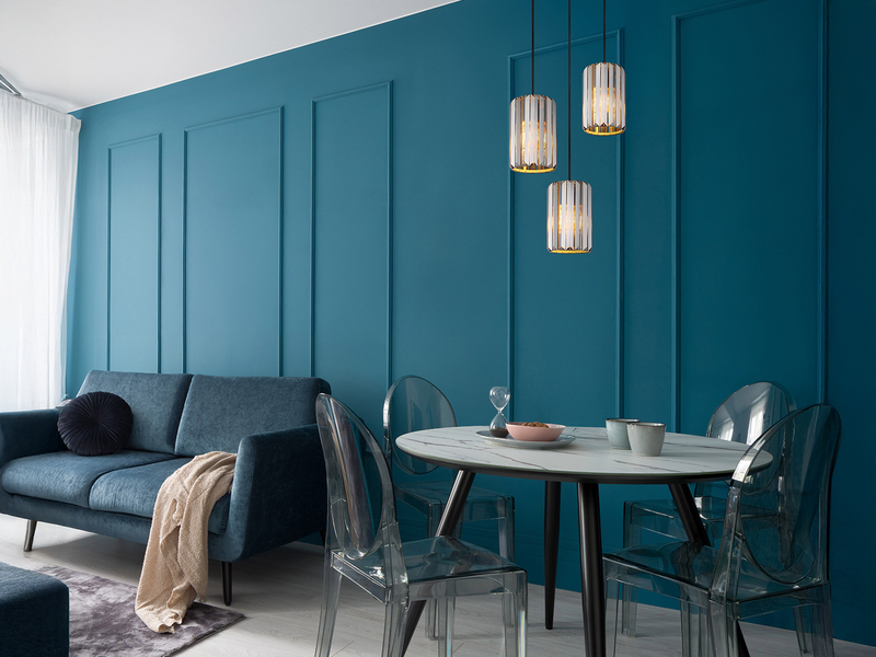 LED Cluster Pendelleuchte 3-flammig mit Rauchglas Kristall Ø 35cm