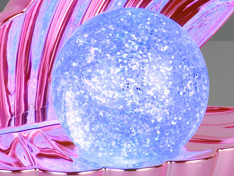 USB Muschel Tischlampe SHELLY Pink mit RGB Beleuchtung, Höhe 14cm