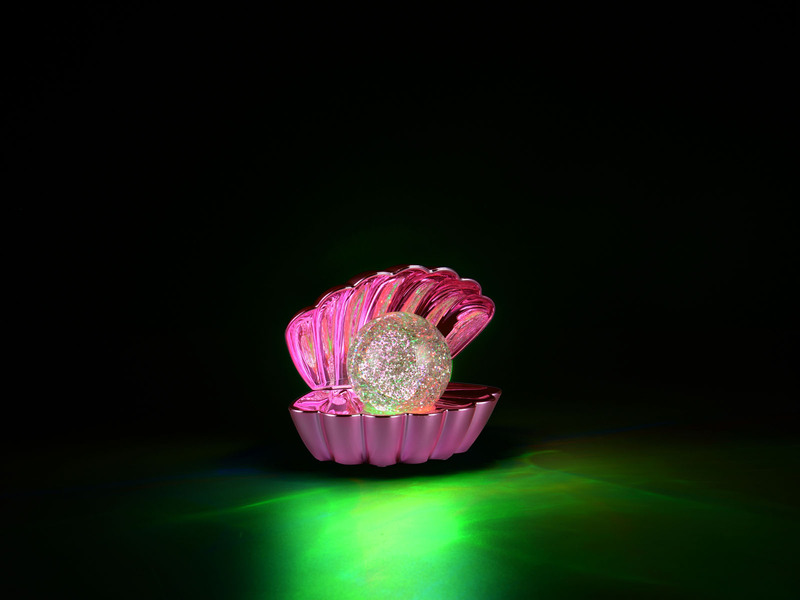 USB Muschel Tischlampe SHELLY Pink mit RGB Beleuchtung, Höhe 14cm
