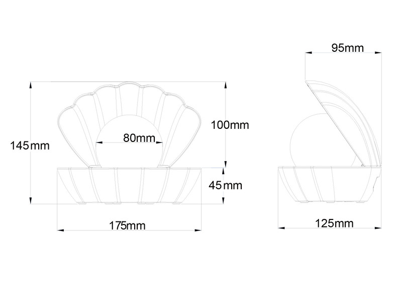 USB Muschel Tischlampe SHELLY Pink mit RGB Beleuchtung, Höhe 14cm