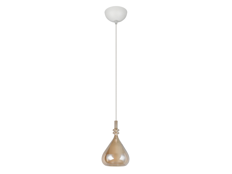 Pendelleuchte klein 1-flammig mit Glasschirm Bernsteinfarbig & E14 LED, Ø 16cm