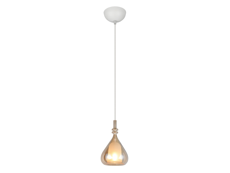 Pendelleuchte klein 1-flammig mit Glasschirm Bernsteinfarbig & E14 LED, Ø 16cm