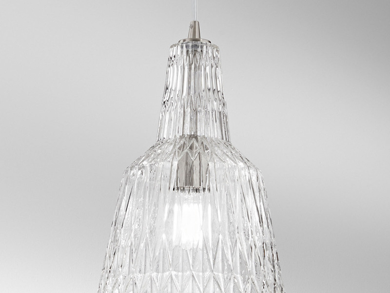 Pendelleuchte GALWAY einflammig, Kristallglas Transparent facettiert, Ø 23cm