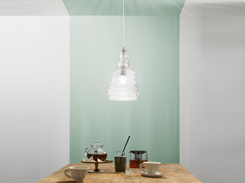 Pendelleuchte GALWAY einflammig, Kristallglas Transparent facettiert, Ø 23cm Pendelleuchte GALWAY einflammig, Kristallglas Transparent facettiert, Ø 23cm