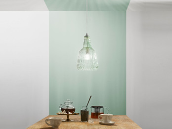 Pendelleuchte GALWAY einflammig, Kristallglas Grün facettiert, Ø 23cm Pendelleuchte GALWAY einflammig, Kristallglas Grün facettiert, Ø 23cm