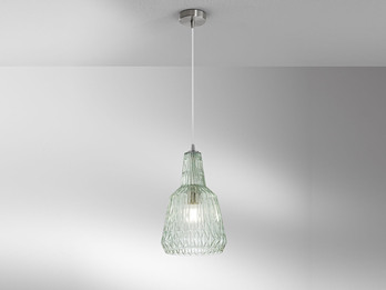 LED Hängelampe einflammig, Kristallglas Grün facettiert, Ø 23cm LED Hängelampe einflammig, Kristallglas Grün facettiert, Ø 23cm