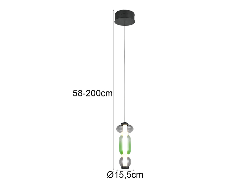 Moderne LED Pendelleuchte MINERVA 1-flammig, höhenverstellbar Ø 15,5cm