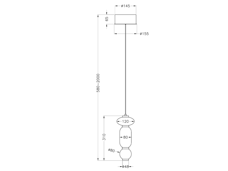 Moderne LED Pendelleuchte MINERVA 1-flammig, höhenverstellbar Ø 15,5cm