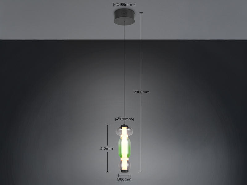 Moderne LED Pendelleuchte MINERVA 1-flammig, höhenverstellbar Ø 15,5cm