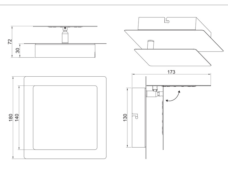 LED Wandleuchte MIO Beige verstellbar für indirekte Beleuchtung, Höhe 18cm