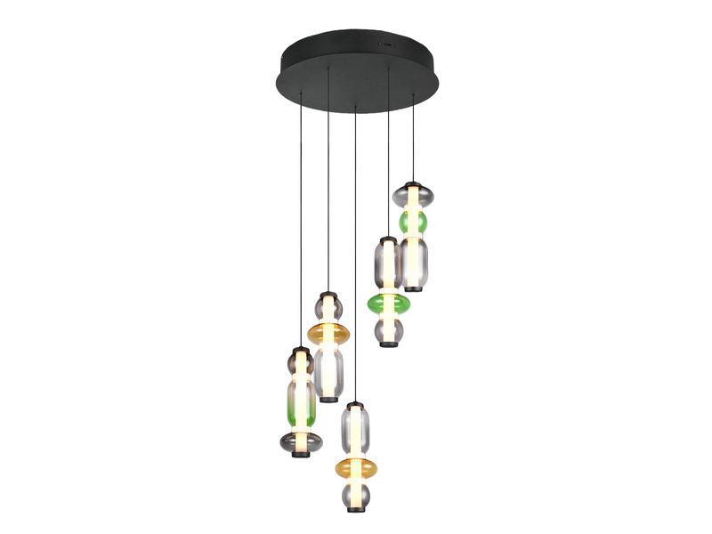 Moderne LED Pendelleuchte MINERVA 5-flammig, höhenverstellbar Ø 42cm