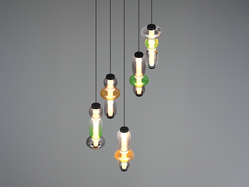 Moderne LED Pendelleuchte MINERVA 5-flammig, höhenverstellbar Ø 42cm