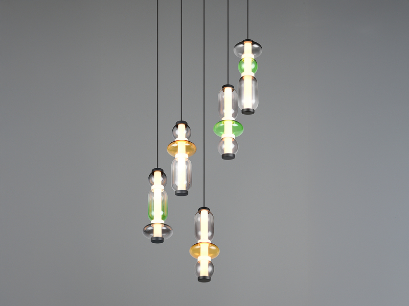 Moderne LED Pendelleuchte MINERVA 5-flammig, höhenverstellbar Ø 42cm