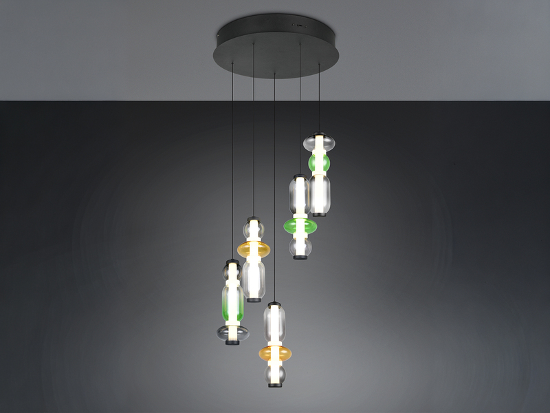 Moderne LED Pendelleuchte MINERVA 5-flammig, höhenverstellbar Ø 42cm