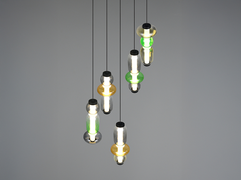 Moderne LED Pendelleuchte MINERVA 5-flammig, höhenverstellbar Ø 42cm