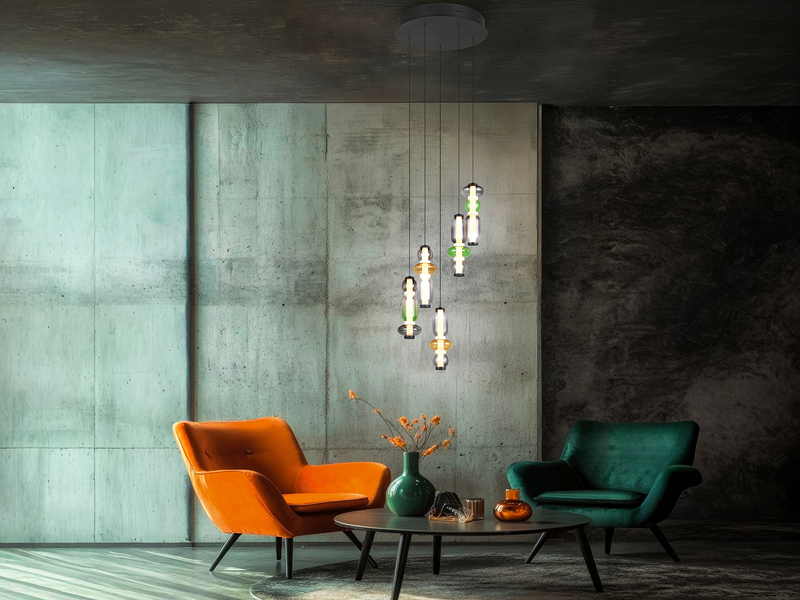 Moderne LED Pendelleuchte MINERVA 5-flammig, höhenverstellbar Ø 42cm