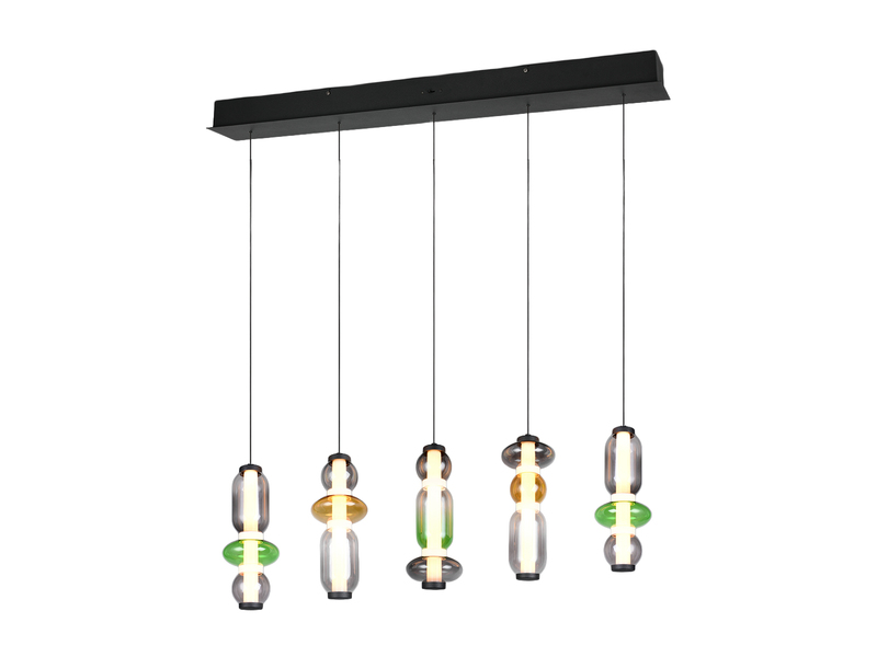 Moderne LED Pendelleuchte MINERVA 5-flammig, höhenverstellbar, Breite 100cm