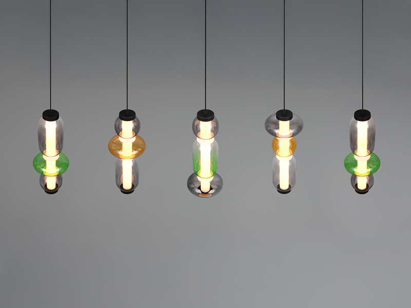 Moderne LED Pendelleuchte MINERVA 5-flammig, höhenverstellbar, Breite 100cm